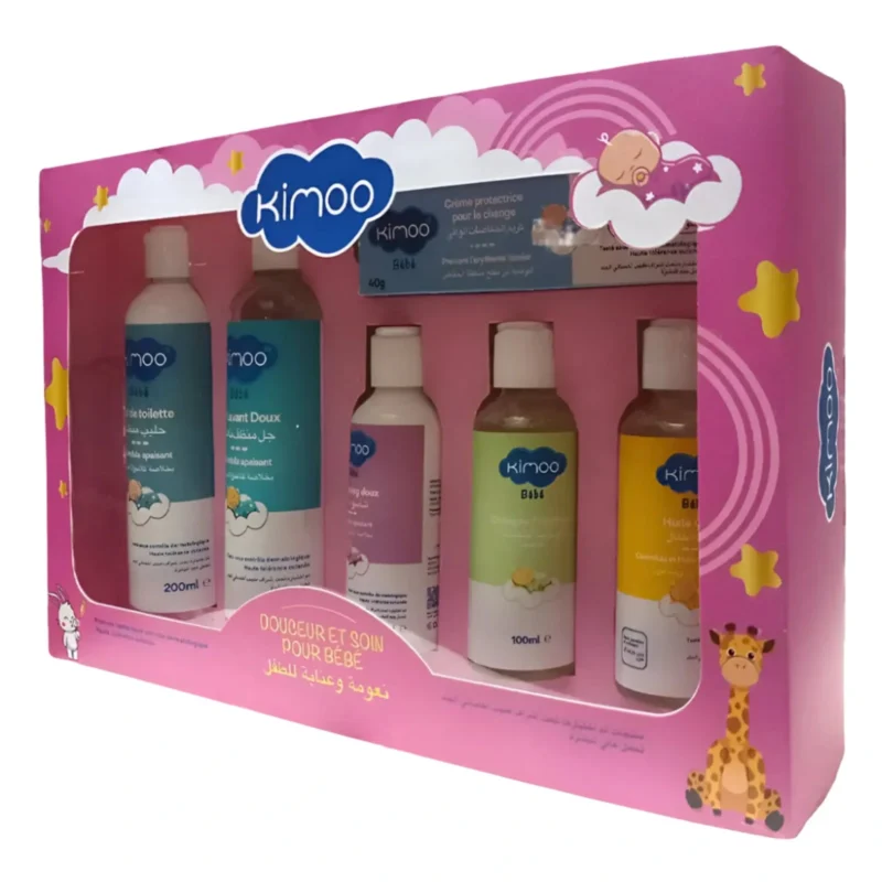 Kimoo Coffret de Naissance Soin Complet pour Bébé - Rose